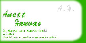 anett hamvas business card